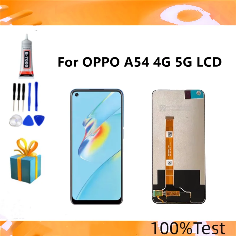 Original A54 LCD For Oppo A54 4G CPH2239 LCD Display Screen +Touch Panel Digitizer For Oppo A54 5G CPH2195, OPG02 Display Frame