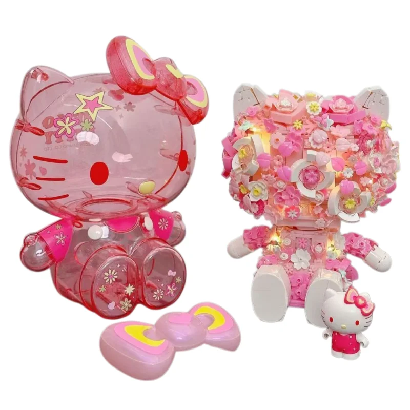 

Wonder Moon Building Block Floral Cluster Large Version Sanrio HelloKitty Flower Shape Desktop Nightlight Gift for Girls