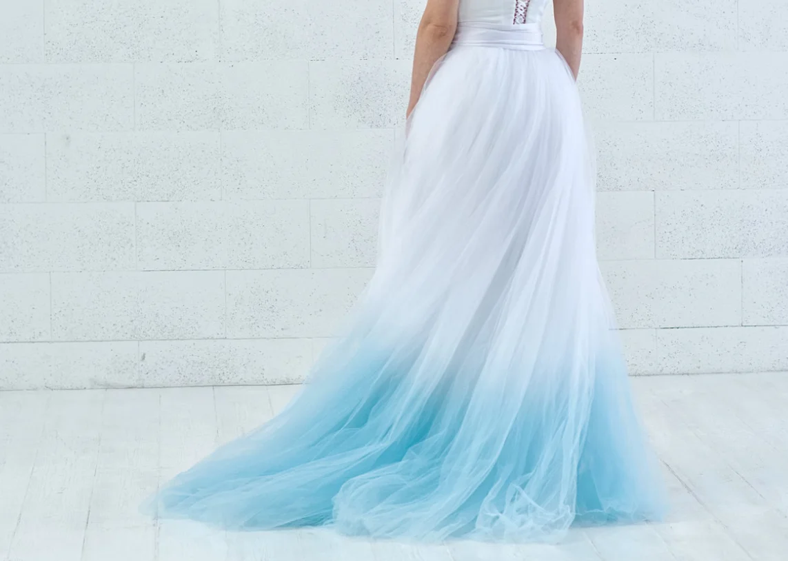 detachable tulle half skirt withbridal overcoat  skirt withdetachable ombre tulle detachable wedding dress train