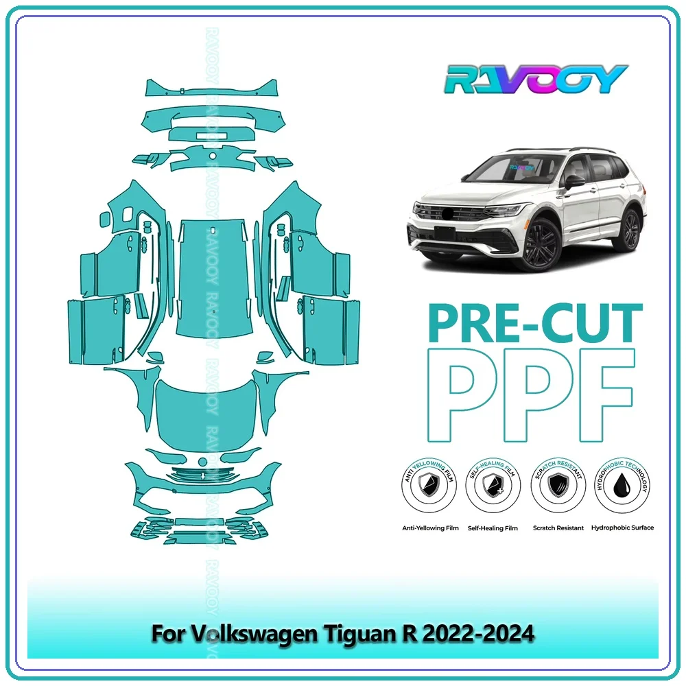 For Volkswagen Tiguan R 2022-2024 Full Exterior Body 8.5Mil Pre-Cut Paint Protection Film PPF Stone Chip Kit | Clear/Matte/Black