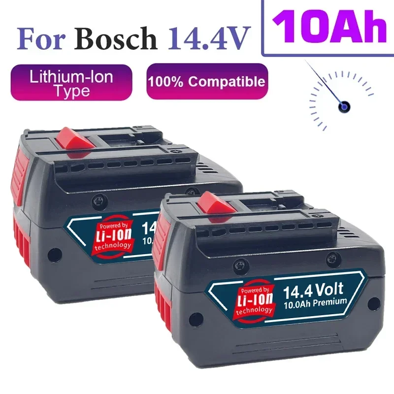 

High Capacity 14V/14.4V 10Ah Rechargeable Lithium Battery Pack for Bosch Cordless Drill Screwdrivers BAT607, BAT607G, BAT614 G