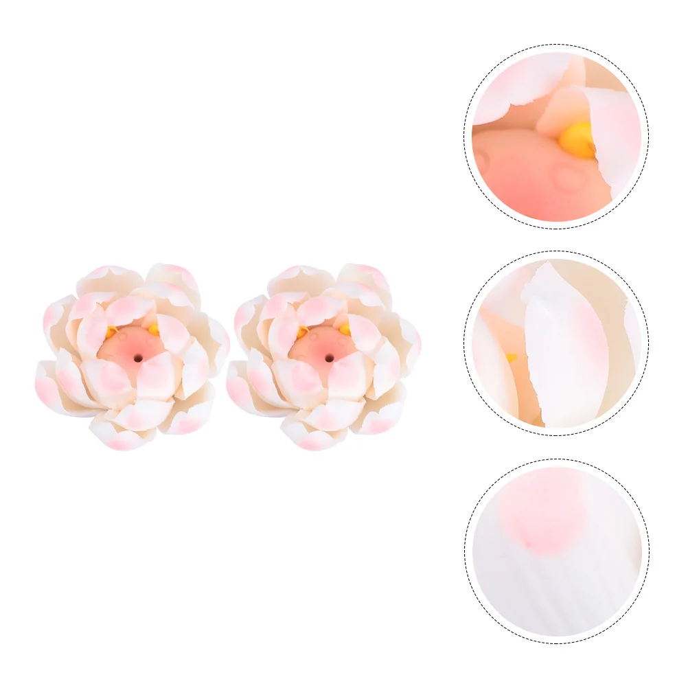 

2Pcs Lotus Incense Holder Ceramic Furnace Elegant Flower Burner Aromatherapy Ornament Home Flower Incense Burner