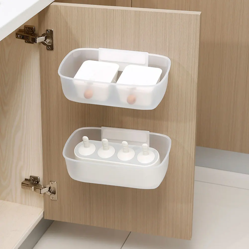 

2pcs Wall Mount Double Layer Drain Baskets For Fruit Vegetable Washing Storage Drying Kitchen Supplies (White)