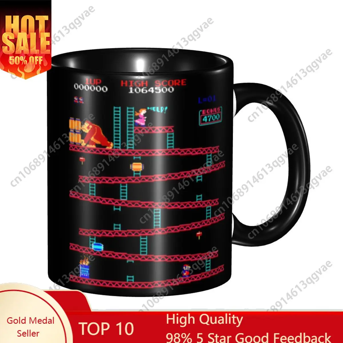 

Personalized Donkey Arcade Video Games Kong Coffee Mugs DIY Ceramic Tea Milk Cups