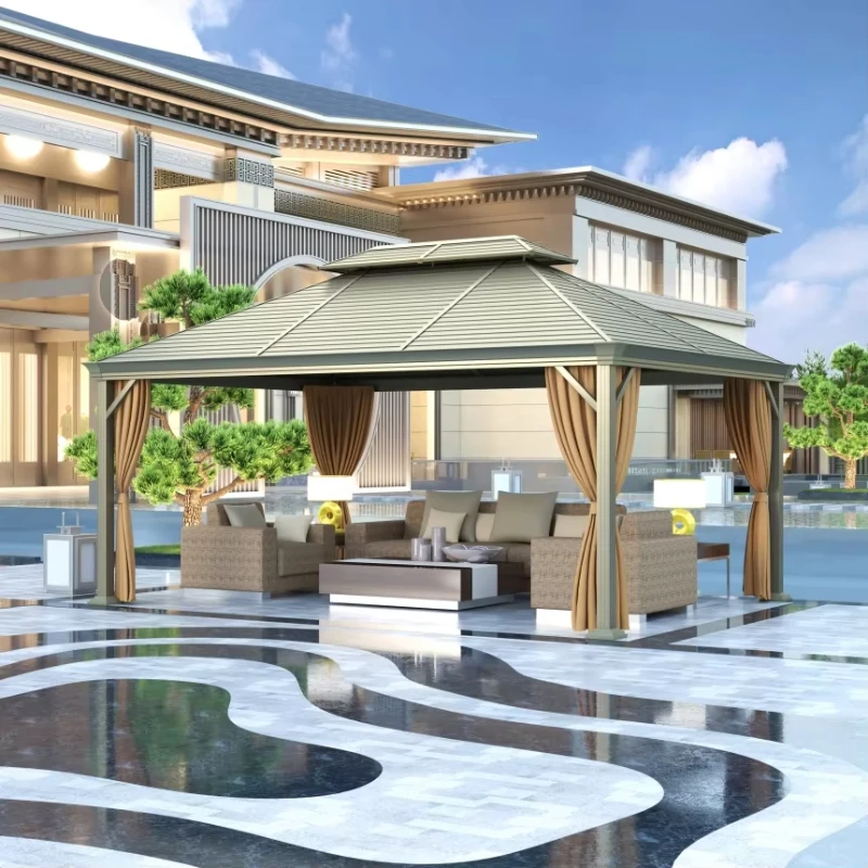 

Hot Sale Outdoor Garden Shade Aluminum Gazebo with Curtains 360 * 500cm