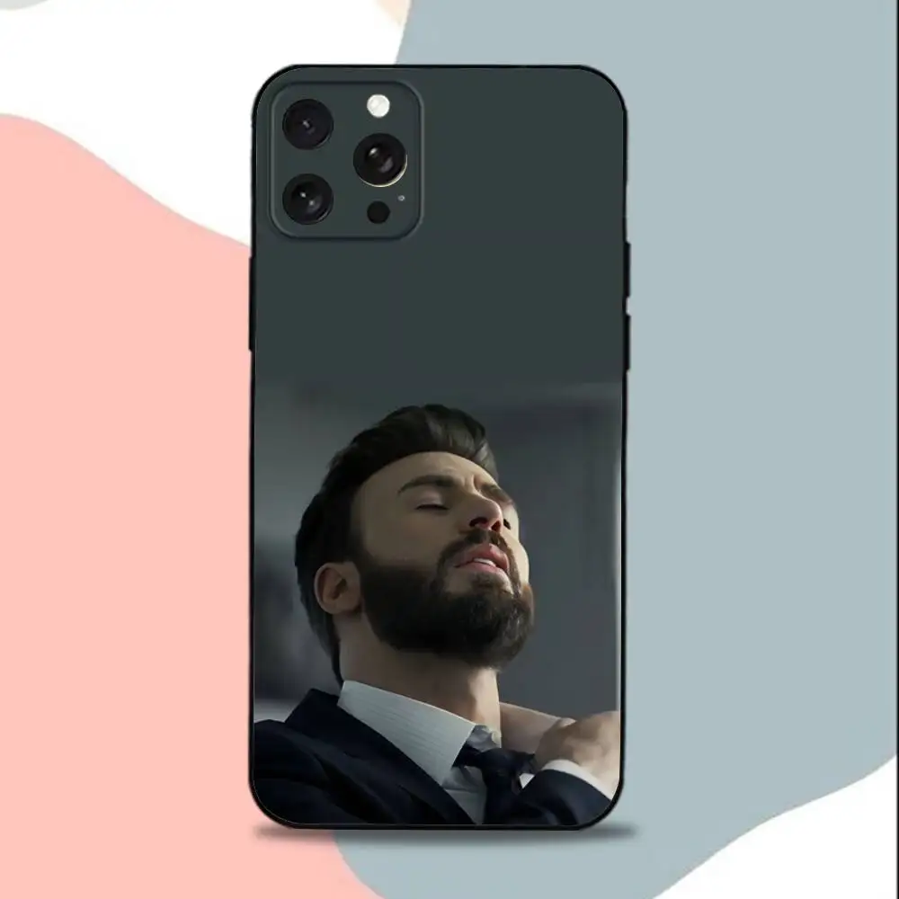 Coque de téléphone C-Christopher R-Robert Evans, étui noir en Silicone souple pour iPhone 15,13,16,12,11,17,14,Plus,Pro,Max,XS,XR,X,SE,Mini