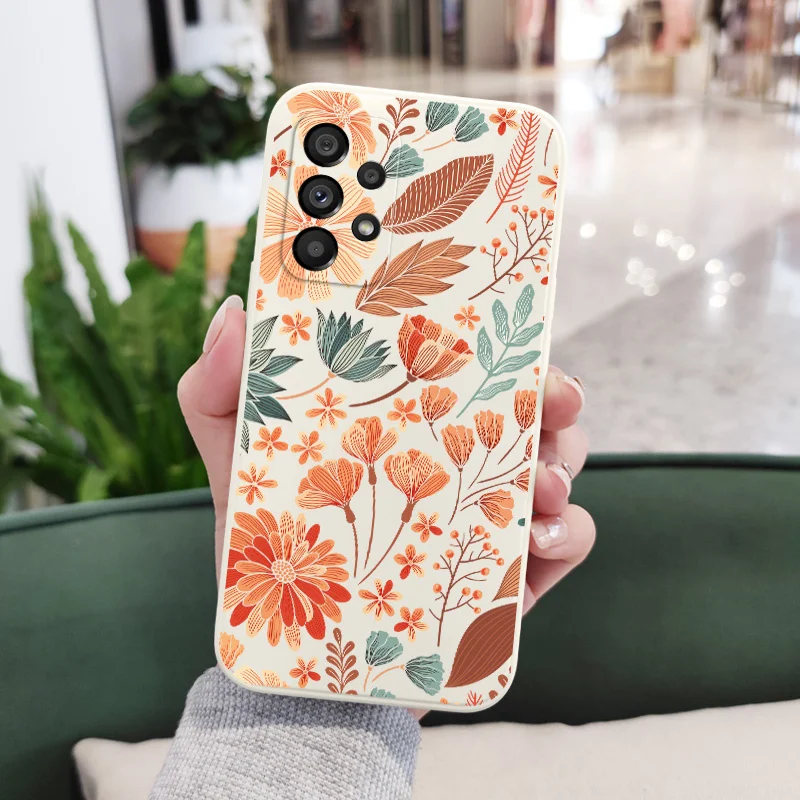 Bustling Pattern Phone Case For Samsung A54 A34 A14 A73 A53 A33 A23 A13 A03 A04 A04S A72 A52 A52S A32 A22 A15 A25 A35 A55 4G 5G