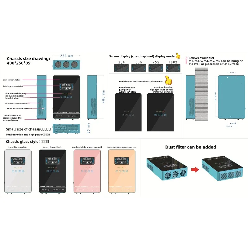 4KW 110V Hybrid Solar Inverter DC24V Built-in MPPT 140A Off Grid On Grid Charger Controller