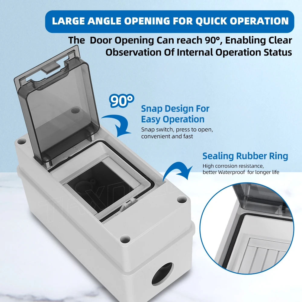 HT IP65 Outdoor Waterproof Electrical Distribution Box 2 3 5 8 12 15 18 24 Ways MCB Switch Meter PC Plastic Junction Wire Box