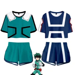 My Hero Academia Cosplay Costumes Anime Figure Deku Bakugou Katsuki Todoroki Shoto Children Uniform Sportswear Tops Shorts Sets