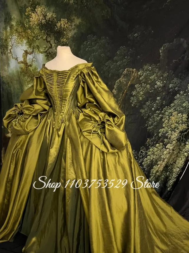 Vintage viktorianisches olivgrünes Abendkleid, maßgeschneidertes Korsett im Stil der Zeit des Bürgerkriegs, Ballkleid mit Puffärmeln, Kleid für besondere Anlässe 2026