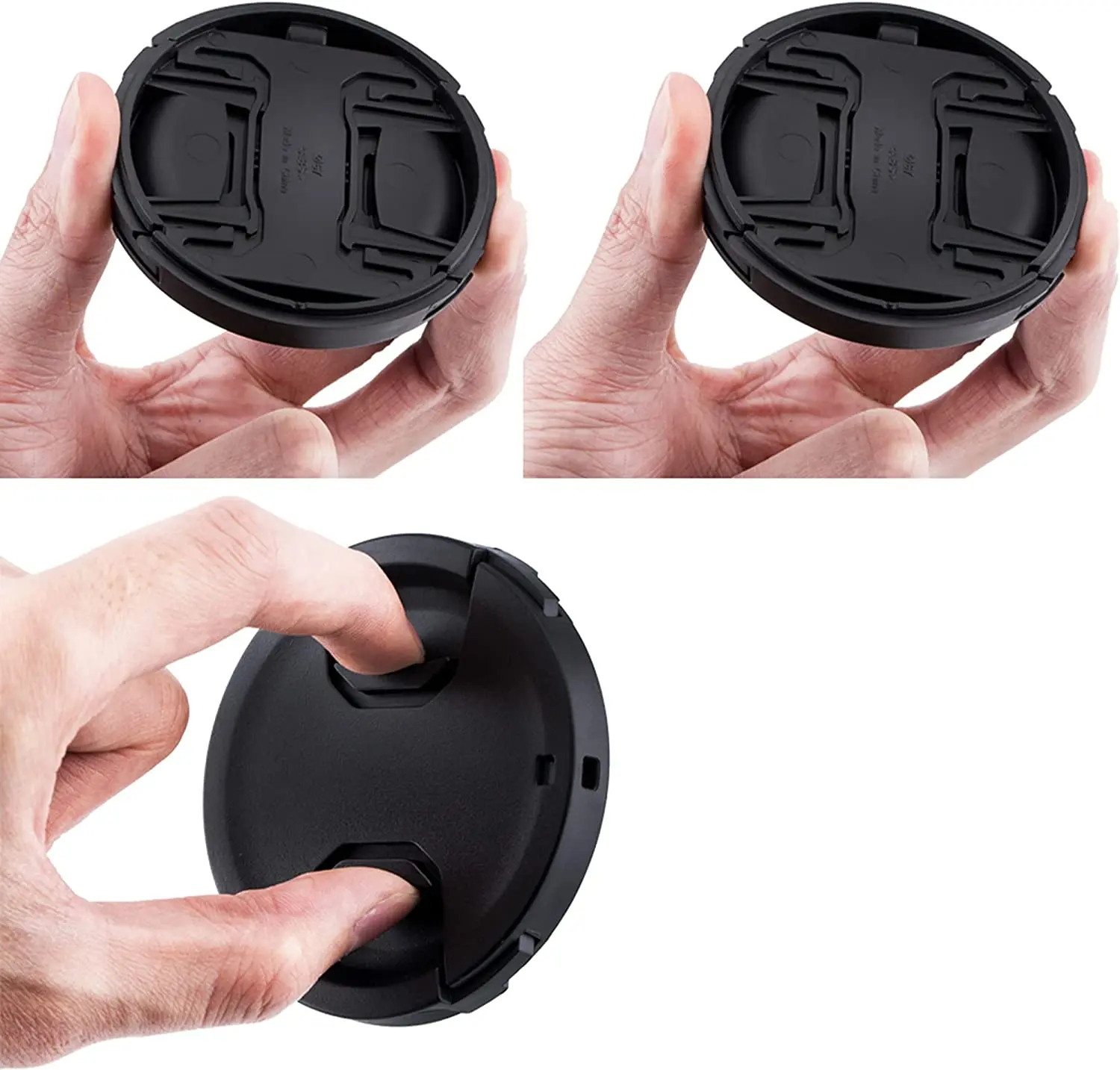 37 40.5 43 46 49 52 55 58 62 67 72 77 82 86 95mm Center Pinch Snap-on Cap Cover copriobiettivo protettivo per Canon Nikon Sony Olympus