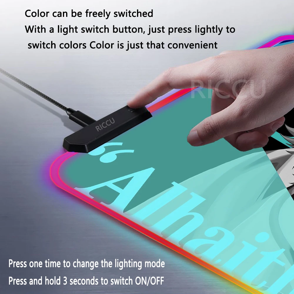 RGB Anime Mousepad Genshin Impact Mouse Pad Gamer Mat Xxl Pc Accessories Desk Protector Keyboard Pads Computer Gaming Desk Mat