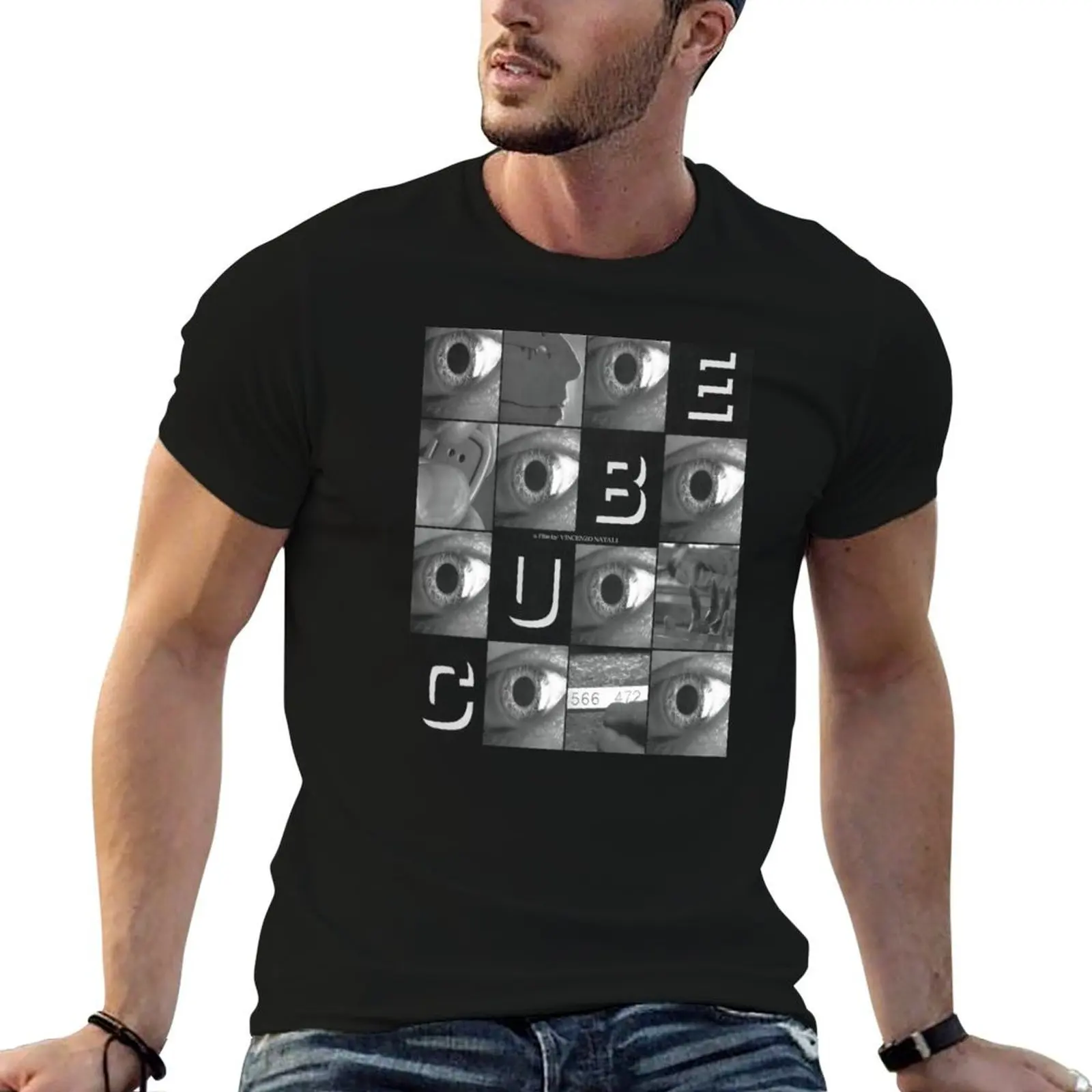 

CUBE (1997) movie poster T-Shirt t shirts for man pack white g man t shirts for men t shirts designer T-shirt