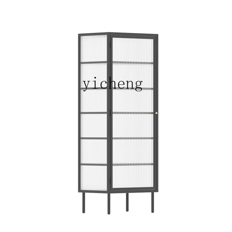 

Zc Vertical Changhong Glass Shoe Cabinet Ultra Narrow Small Apartment High Shoe Rack Iron Entrance Door