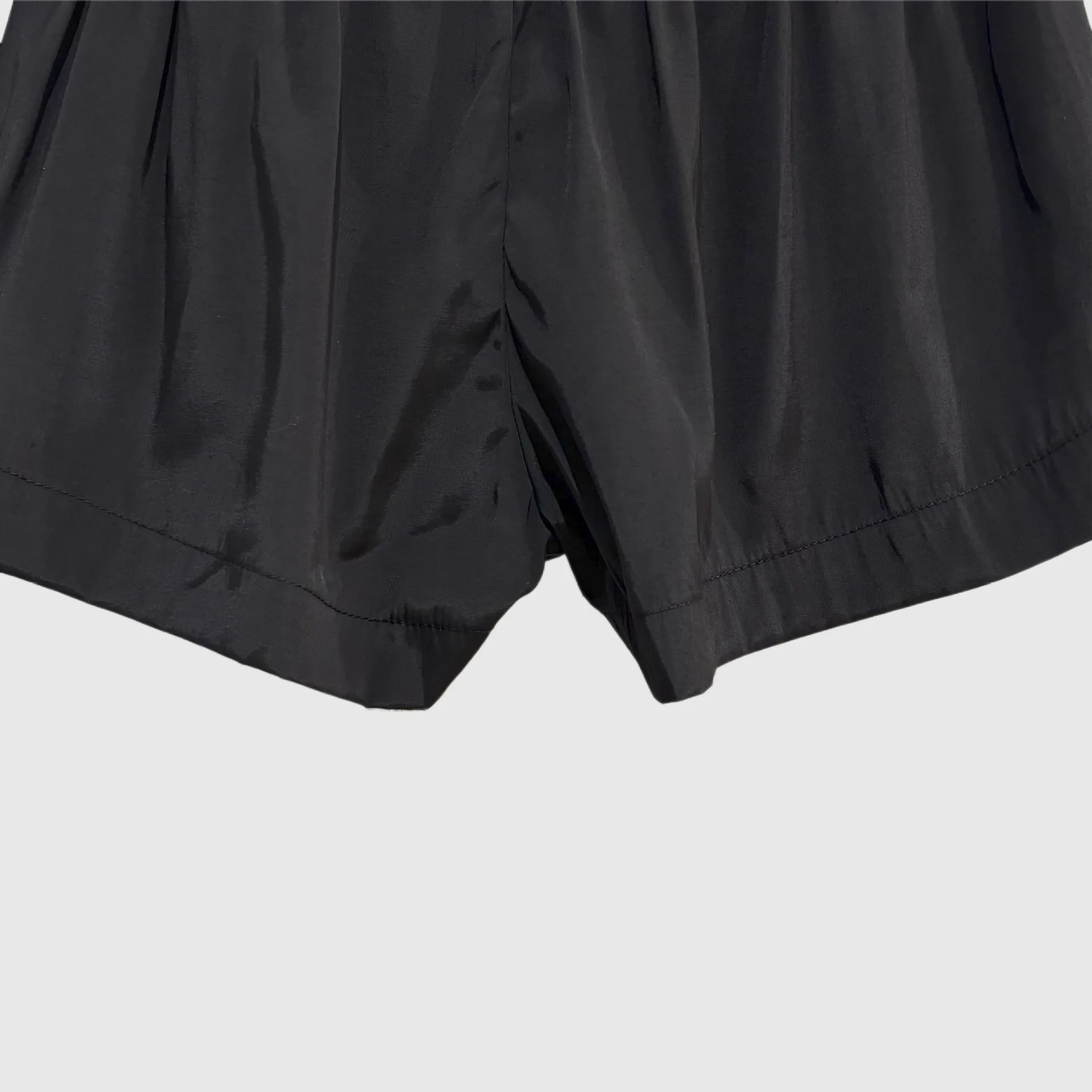 High Street Dark Style Slim Fit Pants with Slit Drawstring Shorts Women's Exlstic Waist Casual Pants Sexy Solid Color Shorts