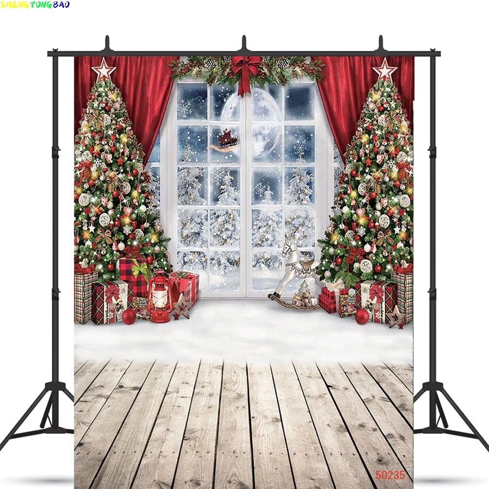 

Vinyl Custom Christmas Theme Photography Background Children Portrait Backdrops For Photo Studio Props ZM-01