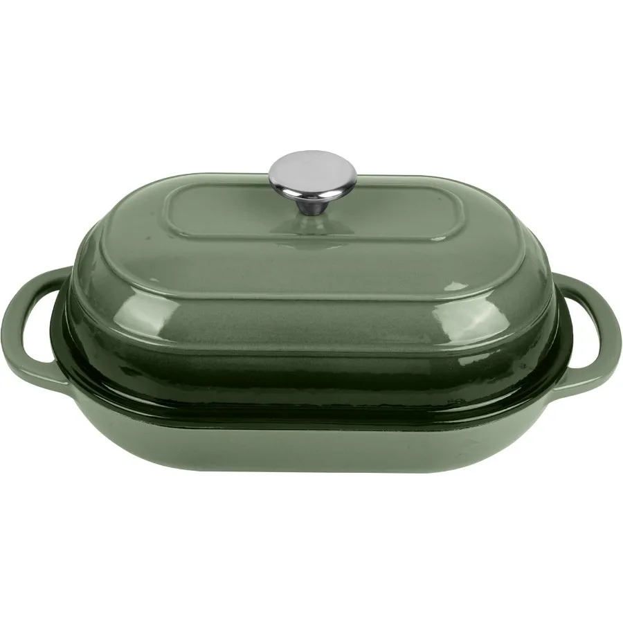 

Premium Enameled Cast Iron Dutch Oven for Bread Baking | Non-Stick 2QT Oval Bread Oven with Lid | Perfect for Sourdough, Loaf, a