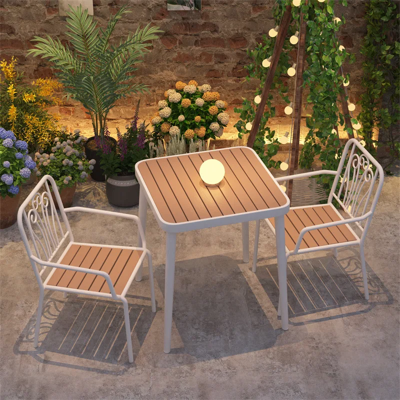 Table and chair combination Open-air courtyard Garden dining table Waterproof and sunscreen