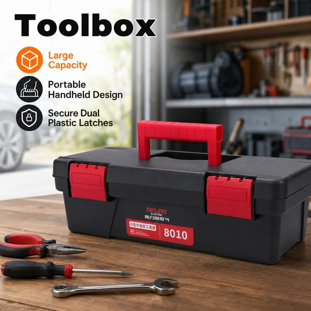1pcs 10-Inch Two-Layer Plastic Toolbox Mini Multi-Functional Accessories Box Storage Box Repair Tools Organizer Portable Box