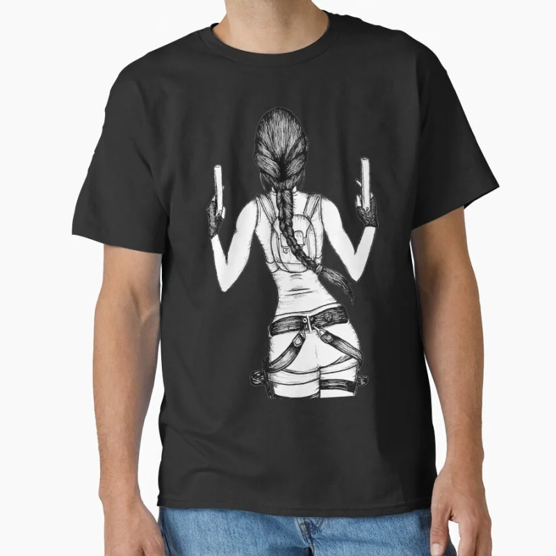 

Lara Croft 80s retro video game Tomb Raider vintage Angel of Darkness T Shirt for men large size tops S-6XL