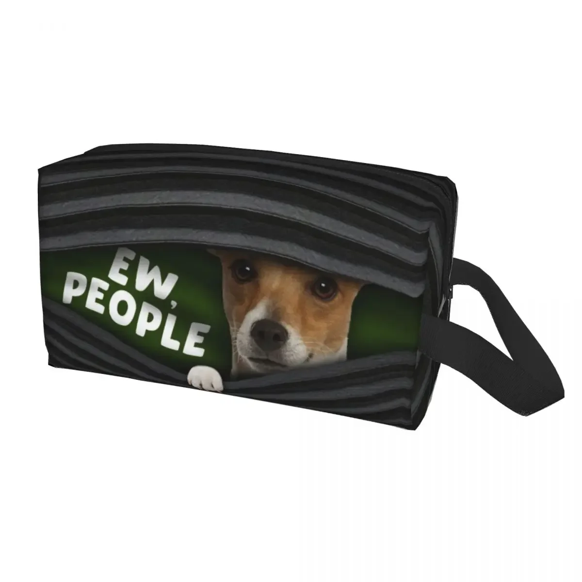 Bolsa de cosméticos Jack Russell Terrier Ew People para mujer, estuche de maquillaje para amantes de los perros de gran capacidad, bolsas de aseo para almacenamiento de belleza