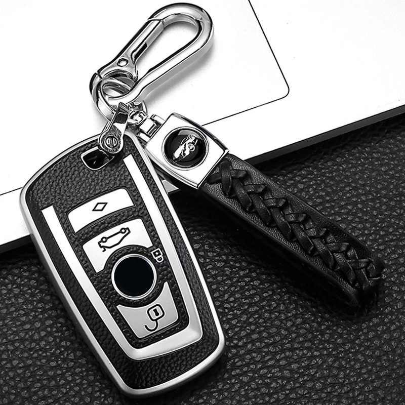 Leather Style Car Remote Key Case Cover Shell Fob For BMW X3 X5 X6 F30 F34 F10 F20 G20 G30 G01 G02 G05 F15 F16 1 3 5 7 Series