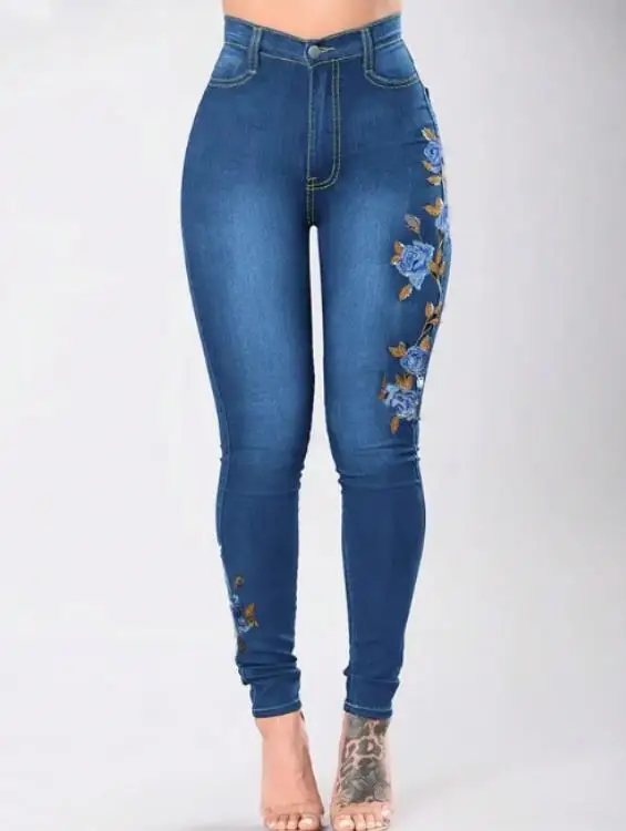 

Women's Jeans Spring Summer New Embroidered Jeans Pencil Pants Leggings Fashionable Retro Casual Jeans Commuting Elegant Jeans