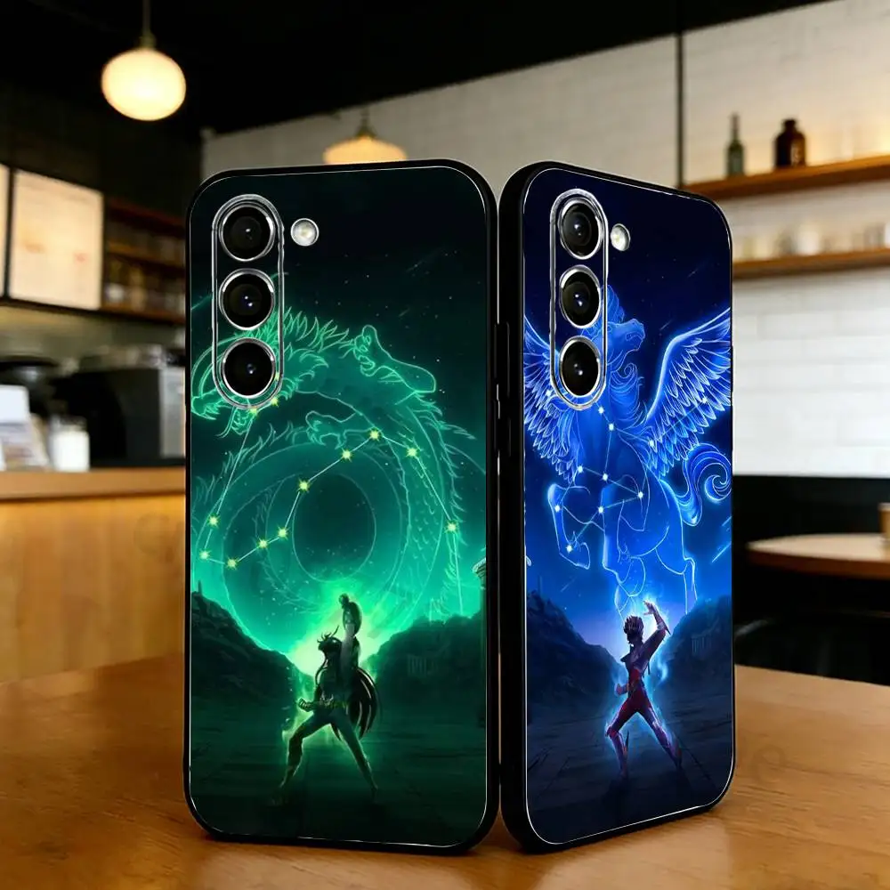 

S-Saint Seiya Knights Phone Case For Samsung S20,21,22,23,24,25,26 Ultra,Plus,Lite,FE,Black Soft Case