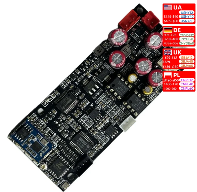 Dual parallel PCM1794 Bluetooth 5.3 qcc5125 USB drive Wav decoding app controls power amplifier Ldac