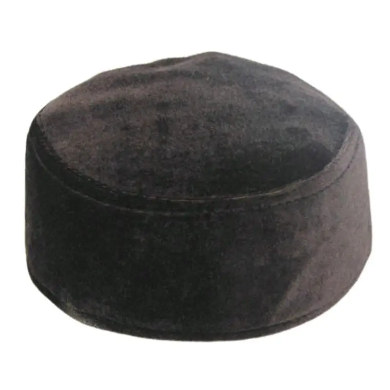 

652F однотонные мягкие для оболочки, повседневные исламские шапки для головного убора, простые мусульманские плоские кепки для