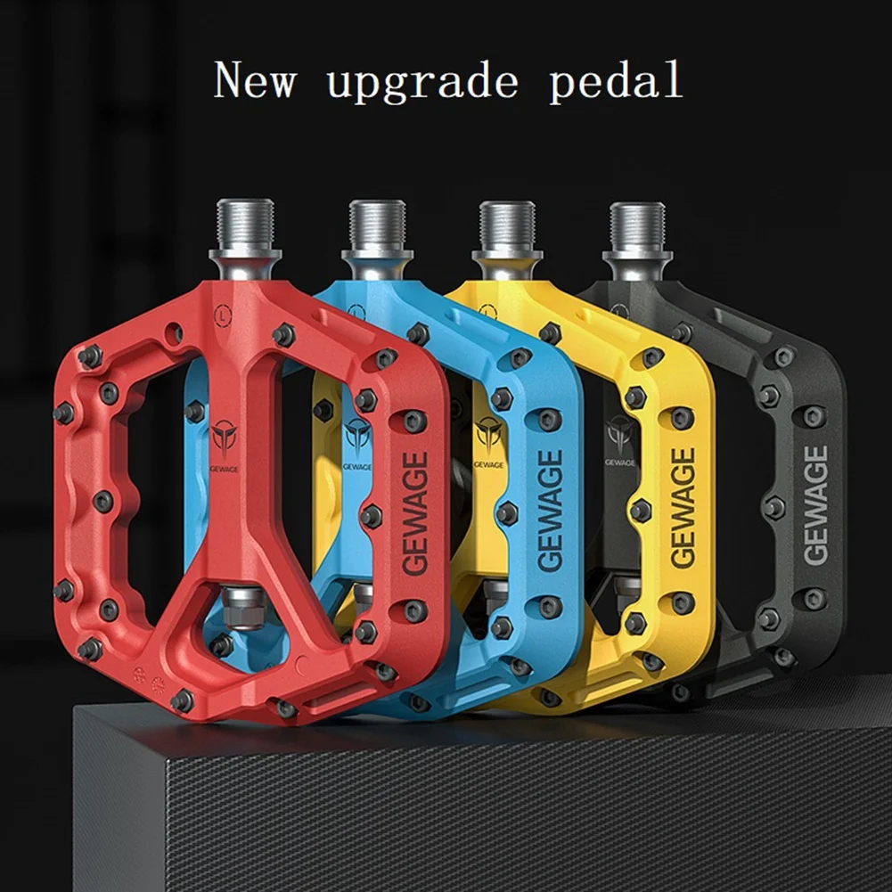 AFHTC-GEWAGE Seal Bearings Bicycle Bike Pedals Nylon Bmx Mtb Pedals,Yellow