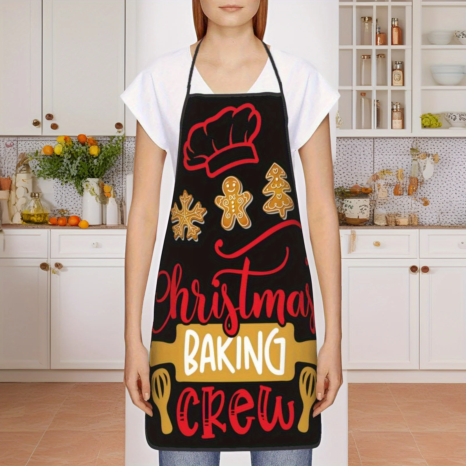 1pc Festive Christmas Gingerbread Apron 20
