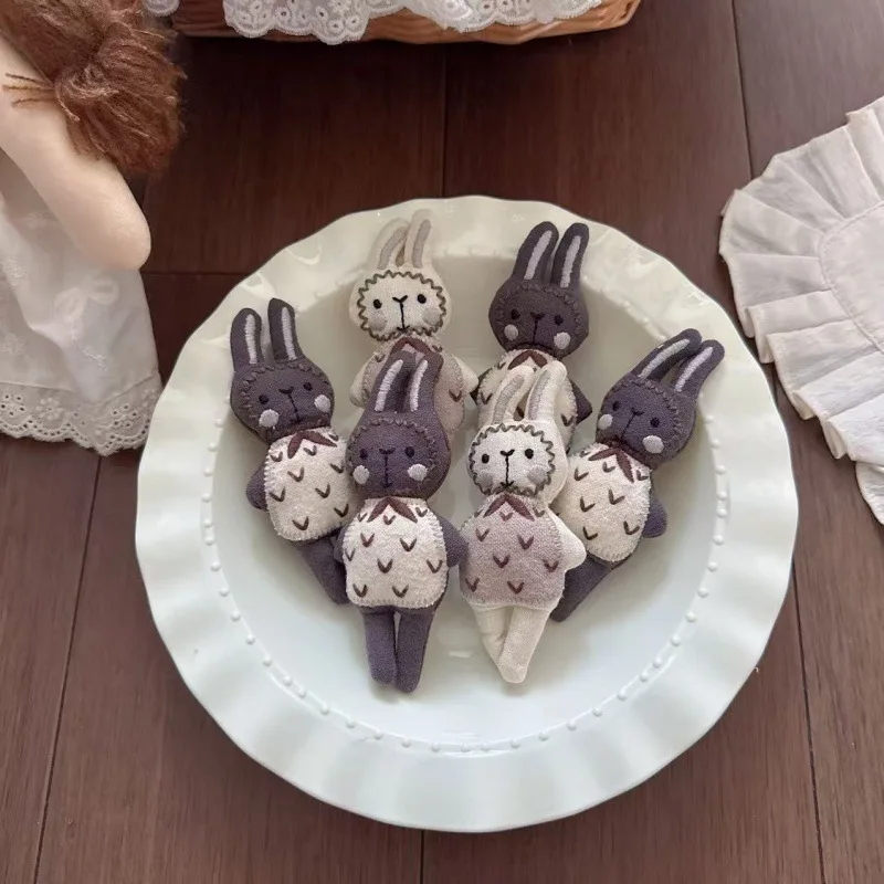 Premium Soft Fabric Cartoon Rabbit Brooch Pin Sweater Chain Pendant for Kids 3D Cute Korean Style Lightweight