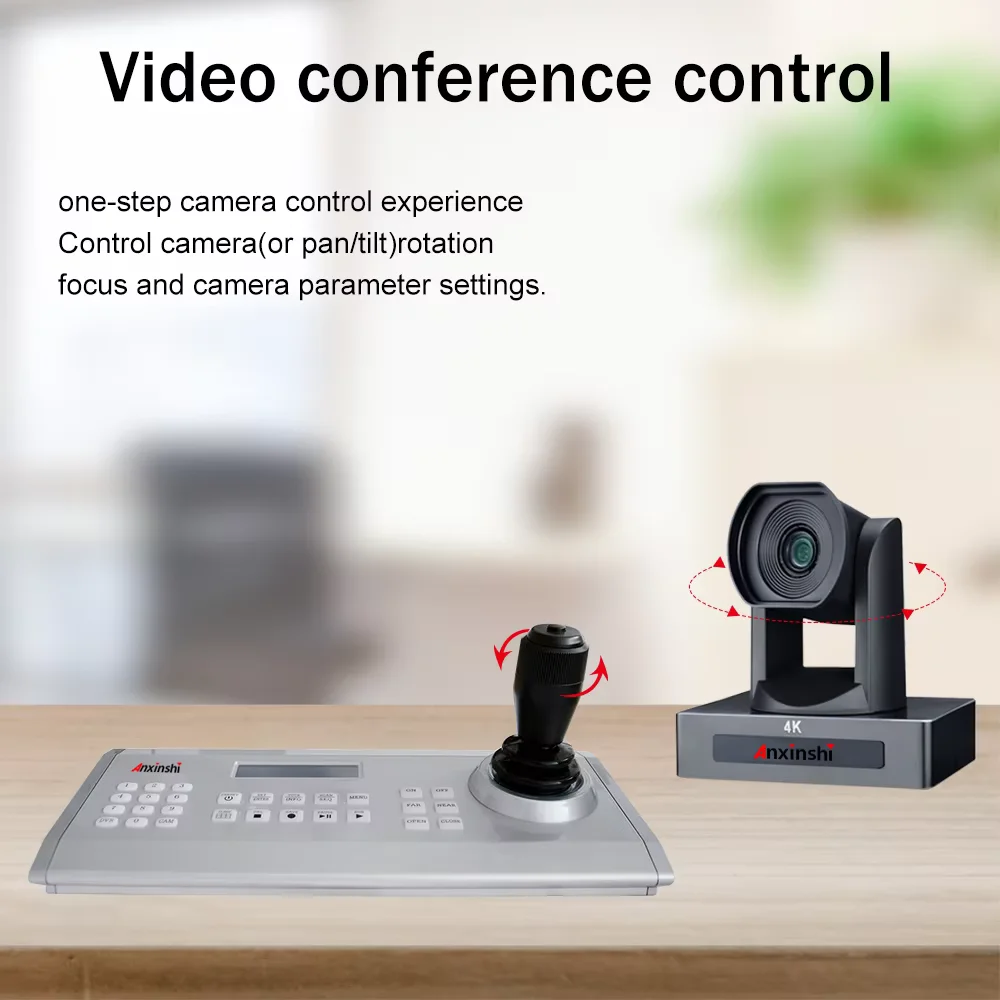 Anxinshi PTZ USB Keyboard Controller With 4D Joystick to Control Polycom Video Conference Camera via RS232 PTZ  Polycom EagleEye