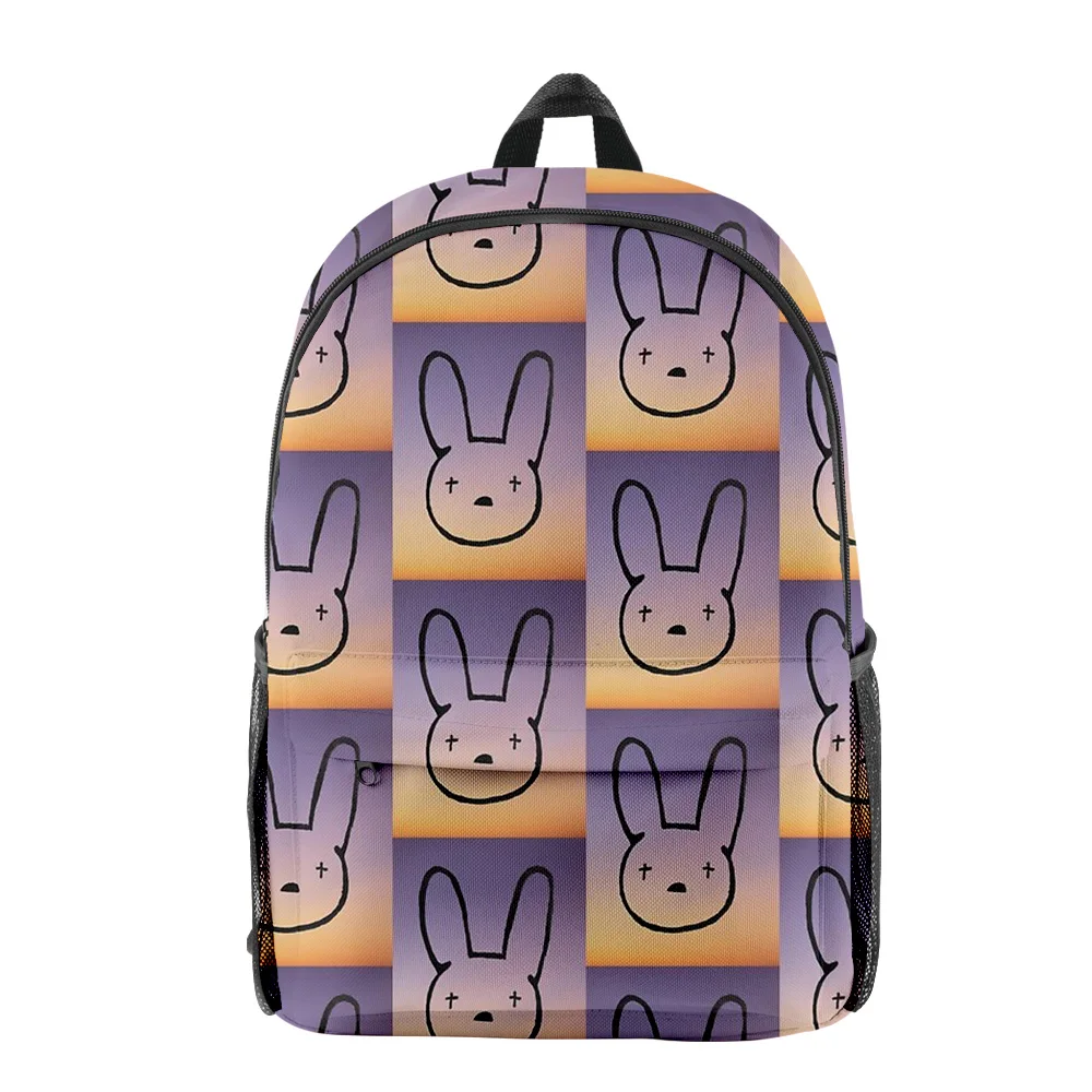 Trendy Popular Bad Bunny pupil Bookbag Notebook Backpacks 3D Print Oxford Waterproof Boys/Girls Travel Backpacks