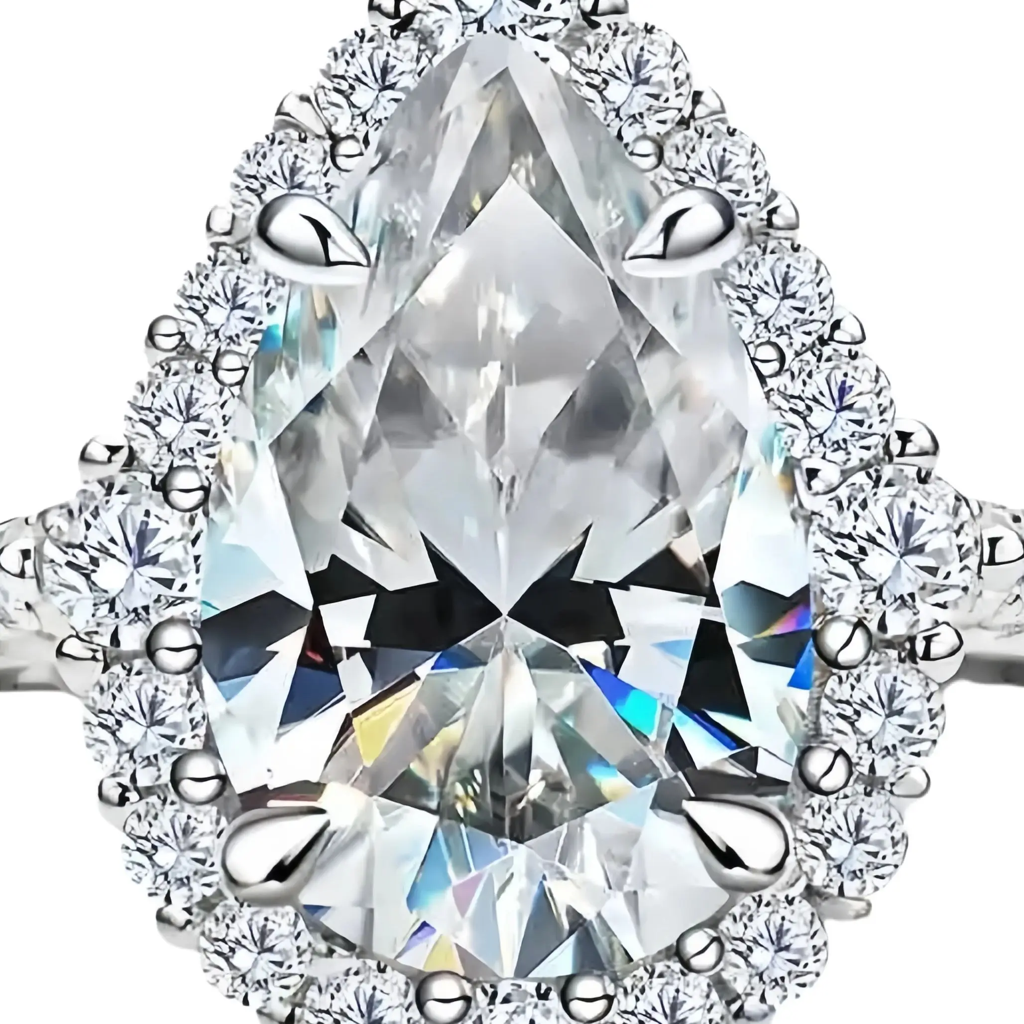 ShanLover Brand Water Drop MST 4ct Moissanite Diamond Ring for Woman Lovers S 925 Pure Silver Rings Moissanite Gemstones Jewelry