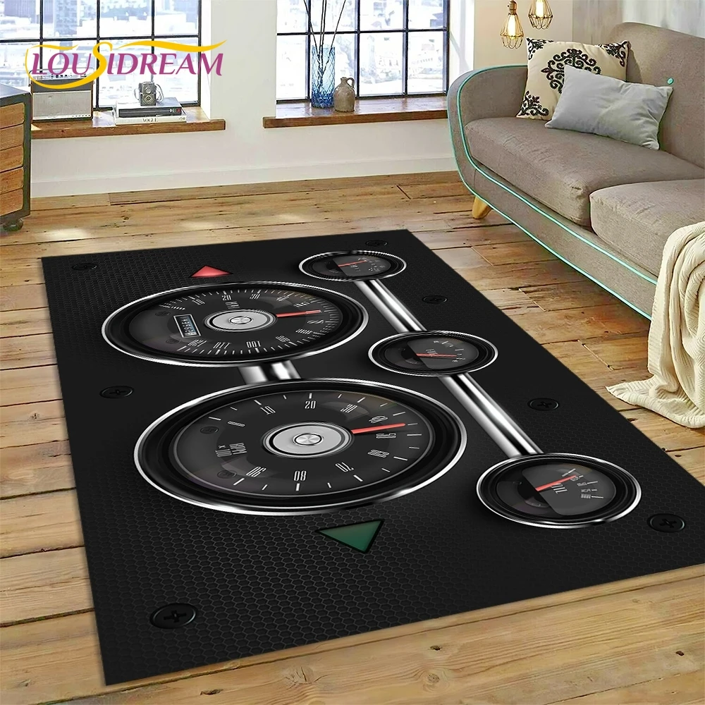 Racing Car Dashboard Machine Control Screen Rug Carpet for Living Room Bedroom Home Decor,Non-slip Decoration for Sofa Doormat