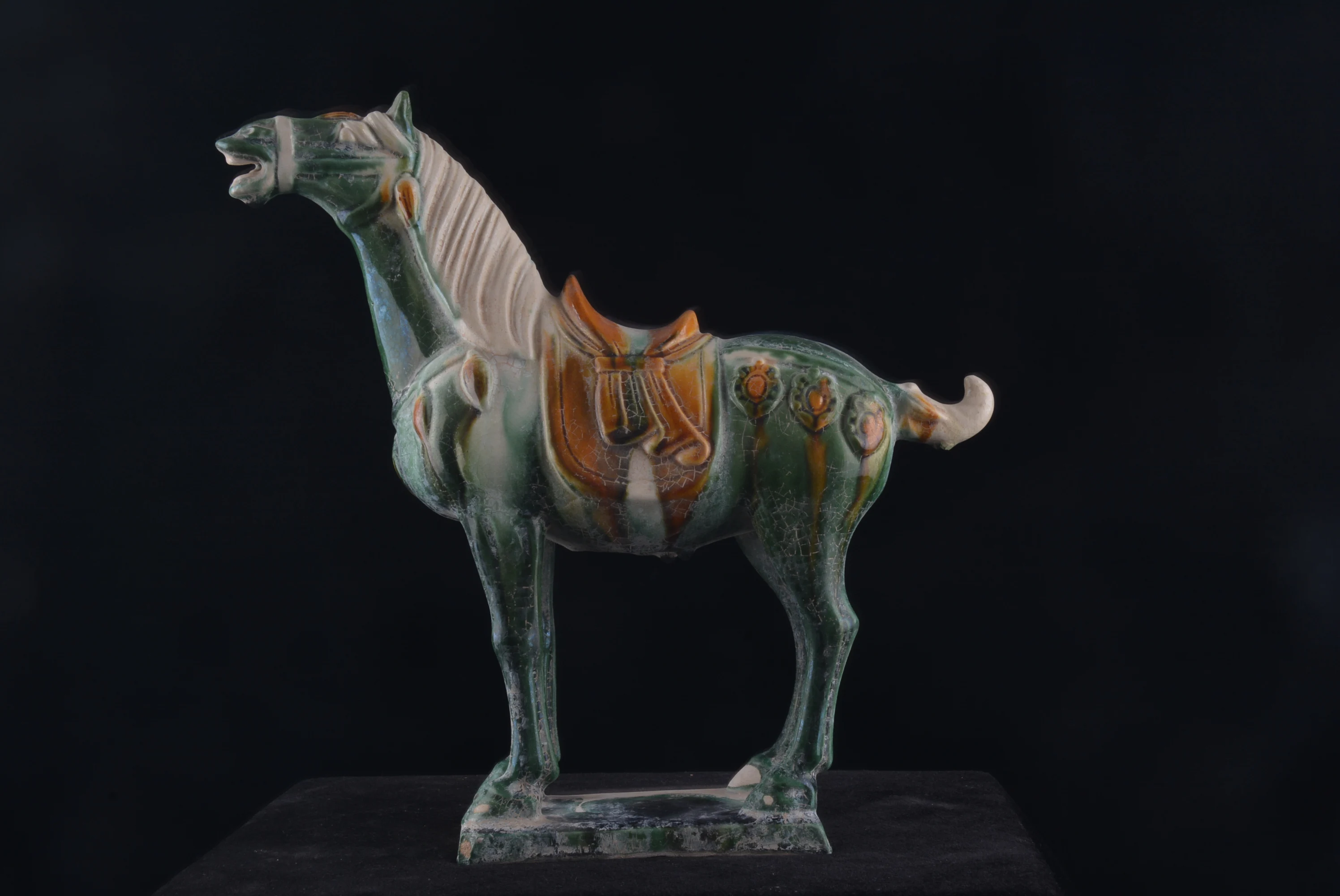 Collectable Tang Dynasty Chinese Pottery *Horse Three Color *San Cai*,Three horse,free shipping