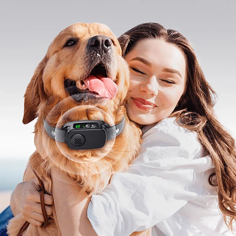 

Smart Electric Dog Training Collar, Ultrasonic Stop Barking Collars, USB Rechargeable Anti Bark Device for Pet IP67 Waterproof