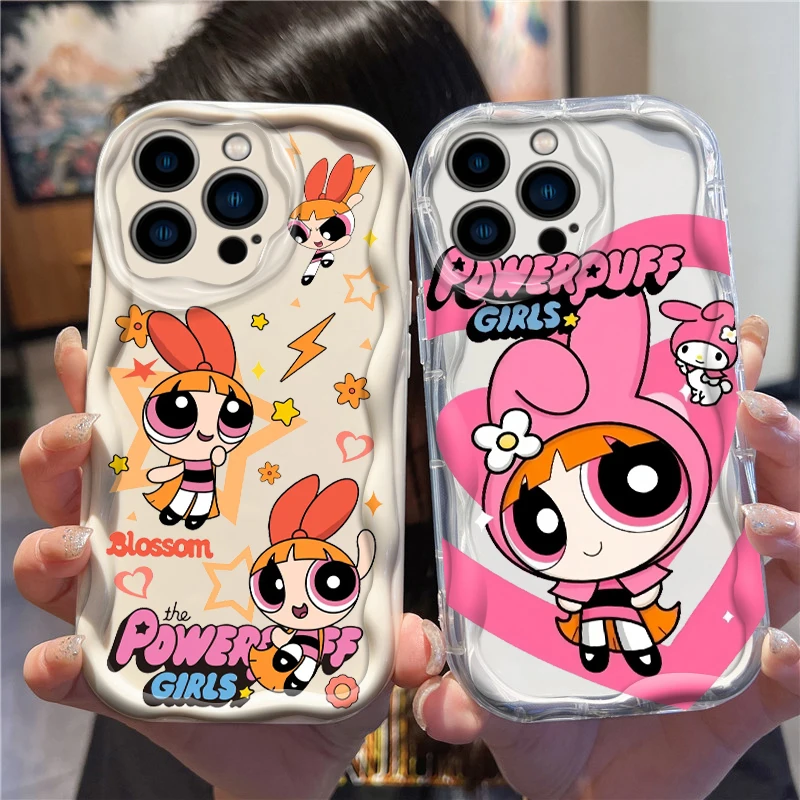 P-Powerpuffs Catroon Cool For Apple iPhone 15 14 13 12 11 XS XR X Pro Max Plus Wave Oil Funda Phone Case