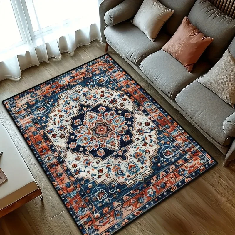 

1PC American Retro Persian Carpet Large Area Non-Slip Living Room Bedroom Study Cloakroom Floor Mat Home Decoration