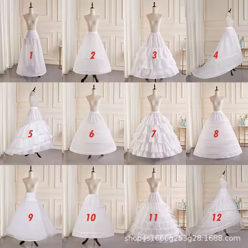 6 Hoops Wedding Petticoat Crinoline Slip Bridal Underskirt Puffy High Quality In Stock Customized - Image 2