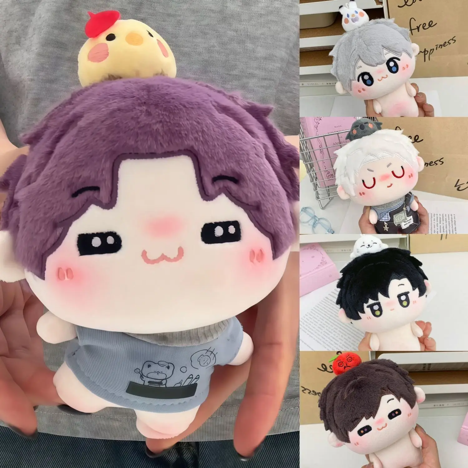 

15CM Love and Deepspace Rafayel Xavier Zayne Sylus Caleb Plush Doll Naked Baby Cute Bag Pendant Cospaly Dress-up Toys Fans Gifts
