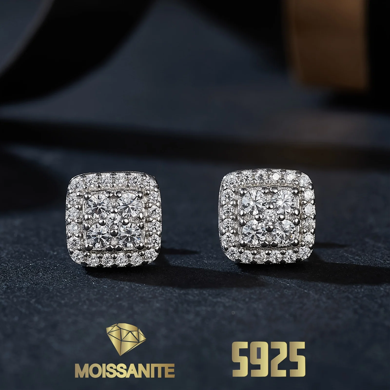 

Серьги-подушки из серебра 925 пробы, серьги-гвоздики Moissiante для женщин, обручальные, свадебные, новый дизайн, серьги Gra Certificate