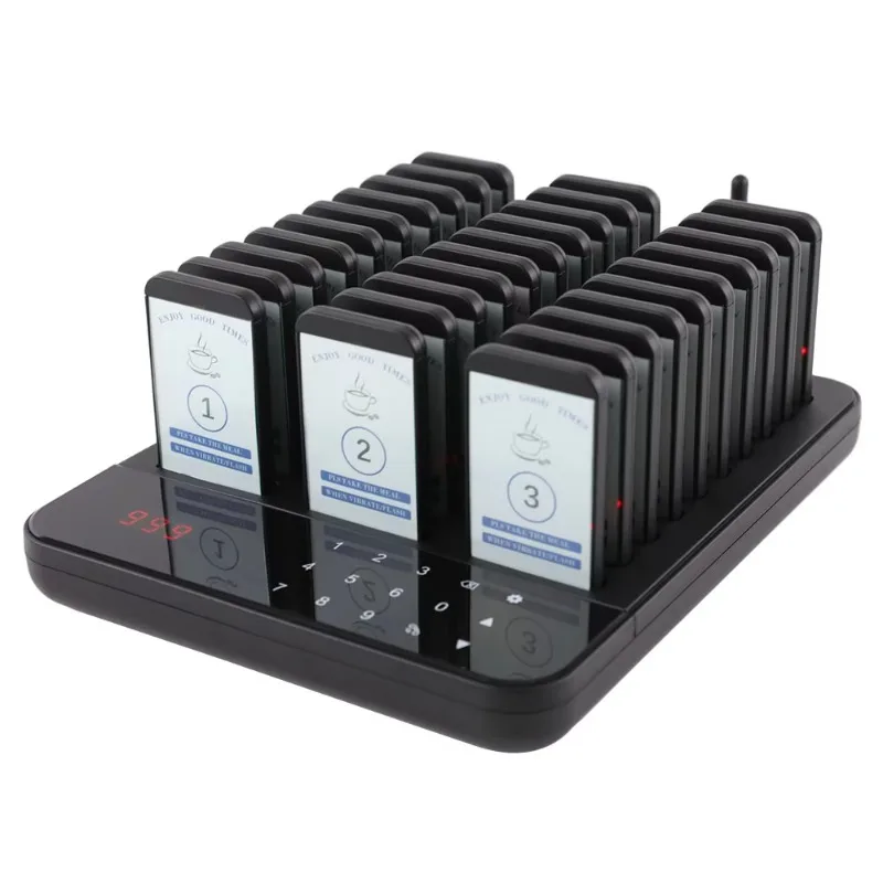 Wireless Calling Paging System 30 Beepers Buzzers Restaurant Pager System for Food TruckCoffee House Cafe Food Court