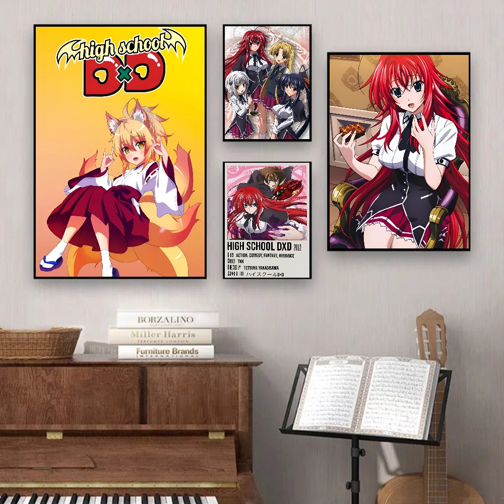 High School DxD Anime Posters Sticky HD Quality Wall Art Retro Posters for Home Kawaii Room Decor