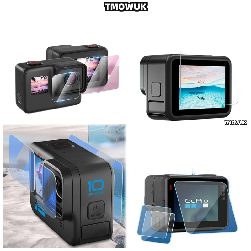 

For GoPro Hero12 11 10 9 Dual-Layer Privacy Defender - 9H Tempered Glass Anti-Glare Full Coverage Front/Back With Anti-Shock & A
