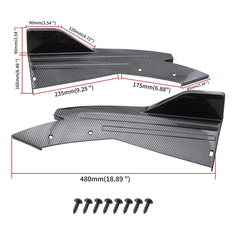 2pcs Rear Bumper Lip Diffuser Splitter Canard Protector Front Spoiler Body Kit For Toyota Corolla E100 E110 E120 E130 E140