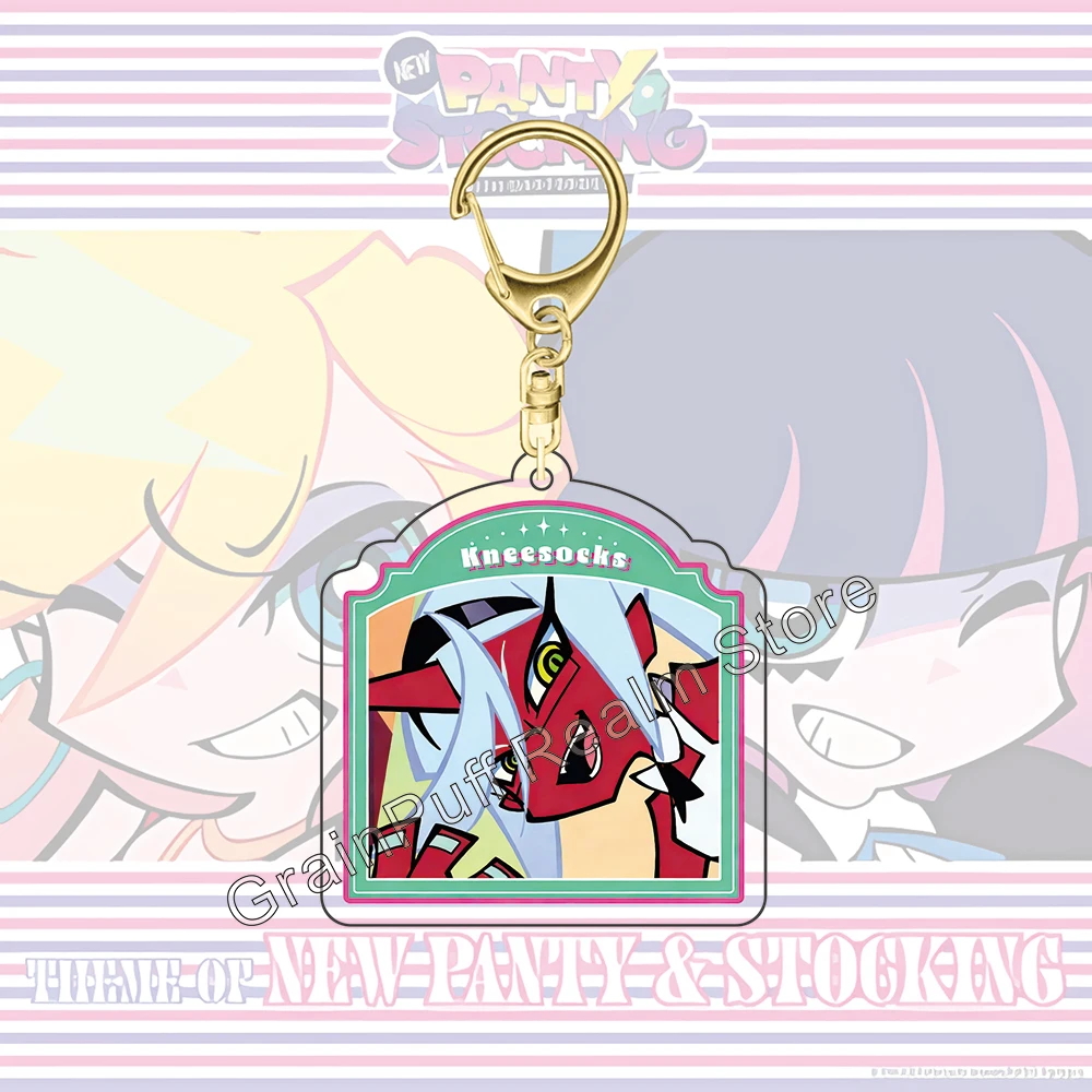 New PANTY & STOCKING with GARTERBELT Acrylic Keychain - Panty Stocking Garterbelt Figure - Double-Sided Clear Bag Charm